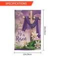 thumbnail image 3 of SPXUBZ He is Risen Spring Easter Small Garden Flag 12x18 Vertical Double Sided Burlap, 3 of 7