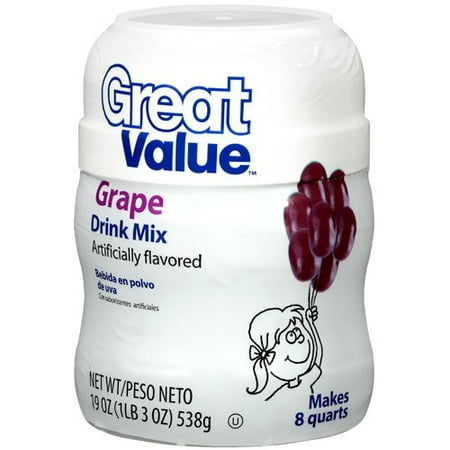 Great Value Grape Drink Mix, 19 Oz.
