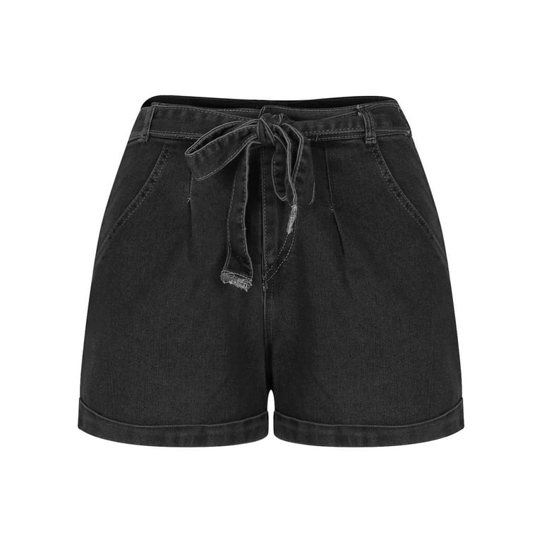 ZZwxWA Womens Casual Summer Mid Waist Stretchy Denim Jean Shorts