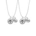 thumbnail image 1 of Delight Jewelry Silvertone Domed Black BN Mother & Daughter Heart Necklaces (Set of 2), 19"+2", 1 of 4