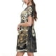 thumbnail image 2 of Fotbe Graceful Snow Leopard Vestido Largo de Moda para Mujer, Vestido Tipo Camiseta con Manga Corta y Estilo Casual a Rayas y Bloques de Color, 2 of 6