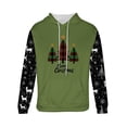 thumbnail image 5 of Sudadera con capucha para hombre, estilo casual, con cuello redondo, estampado, manga larga, blusa de poliéster, 5 of 5