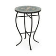 thumbnail image 4 of Christopher Knight Home Leander Outdoor Side Table with Tile Top, Teal, Yellow, Black, 4 of 5
