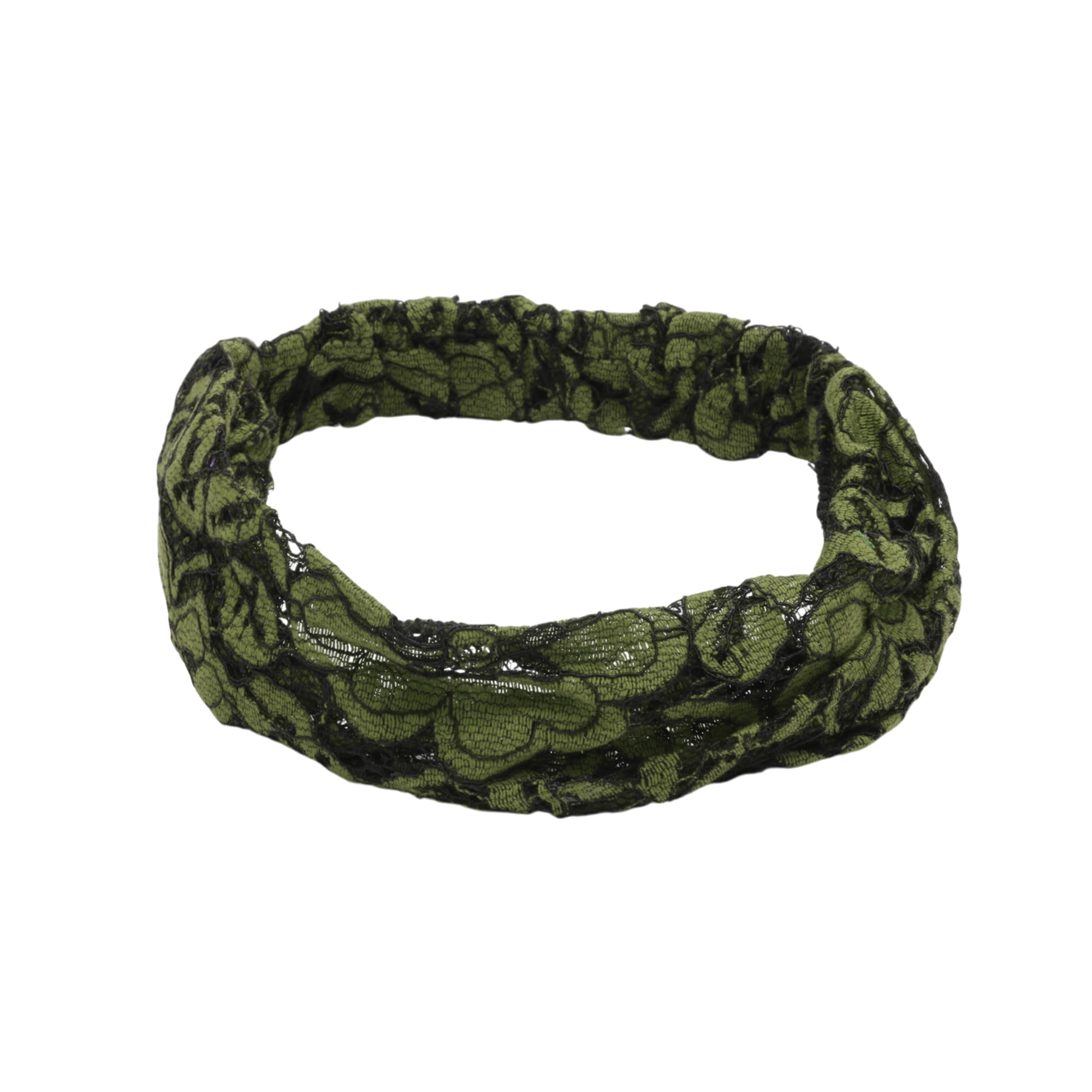 Unique Bargains Lotus Wide Lace Headband 1 Pc Green