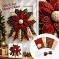 thumbnail image 3 of Festive Quilted Christmas Door Hanging DIY Sewing Kit; 3D Padded Patchwork Set for Beginners, Complete Fabric Kit for Front Door, Mantel, Wall, Office Decor, Gift for Craft Lovers,Red flower, 3 of 6