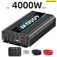thumbnail image 1 of 4000 Watt Pure Sine Wave Power Inverter 12V DC to 110V 120V Converter for Family RV Off Grid Solar System Car with Type-C Ports 3 AC Power Outlets USB Ports LCD Display and Remote Control,Black, 1 of 4