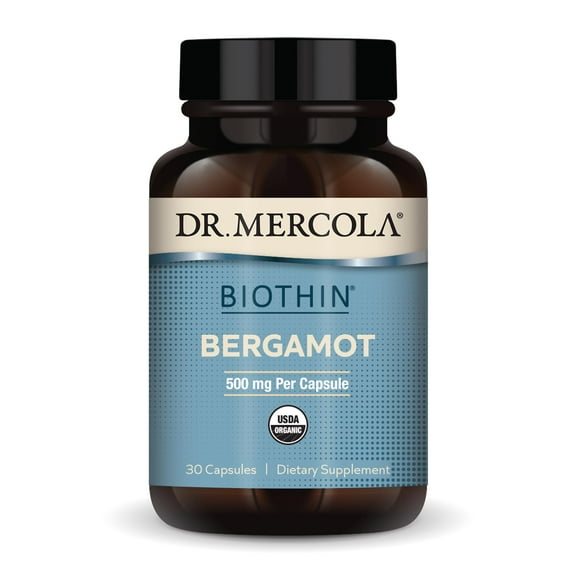 Dr. Mercola Biothin Bergamot, 500 mg Per Capsule, 30 Servings (30 Capsules), Dietary Supplement, Supports Healthy Metabolic Function, Non-GMO, Certified USDA Organic