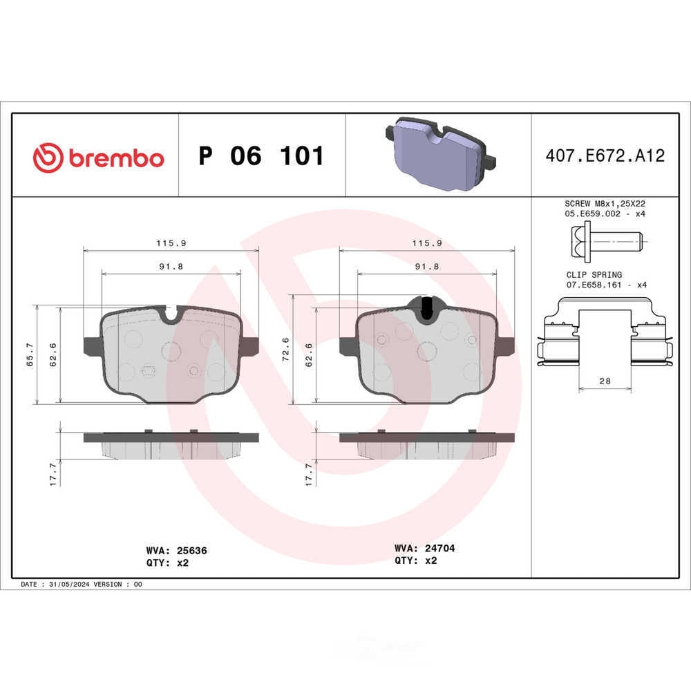 Brembo P06101 PRIME Low-Met Brake Pad Set