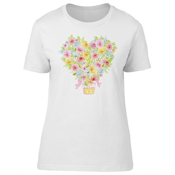 Flower Hot Air Balloon T-Shirt Women -Image by Shutterstock, Female Large