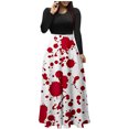 thumbnail image 2 of Miqool Halloween Costumes for Women Crew Neck Long Sleeve Maxi Dress Slim Fit Party Graphic Dress Casual Long Dresses, 2 of 4