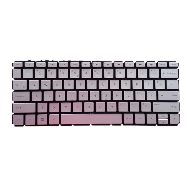 Teclado del ordenador portátil Macarena plateado para computadora portátil con retroiluminación en inglés