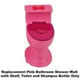 thumbnail image 4 of Replacement Parts for Barbie Dream House Playset - X7949 ~ Includes Pink Bathroom Shower Wall with Shelf, Toilet and Shampoo Bottle, 4 of 10