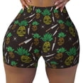 thumbnail image 2 of Picia Pineapples Printed Workout Shorts for Women Seamless Scrunch Butt Lifting High Waisted Yoga Gym Booty Running Moisture-wicking Short Pants-X-Large, 2 of 9