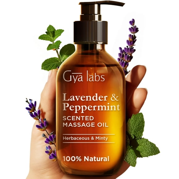 Aceite de masaje Gya Labs de lavanda y menta, 200 ml, 100% natural