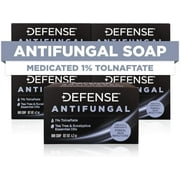 Defense Antifungal Bar Soap 5-Pack | Jock Itch, Ringworm, Athlete's Foot, Skin Fungus | Medicated Anti Fungal Treatment (Five Bars, No Case)