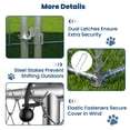 thumbnail image 6 of Ironovahome 10'x10' Large Outdoor Dog Kennel, Heavy Duty Dog Kennel with Water & UV-Resistant Proof, Galvanized Steel Metal Dog Enclosure with Dual Safety Lock, 6 of 10