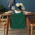 thumbnail image 2 of Dark Green Plaid Table Runner - 60 Inch Long, Kitchen Dining Table Runner Dresser Scarves, Country Vintage Abstract Striped Lattice Farmhouse Decor for Coffee Tables Wedding Party Banquet, 2 of 8