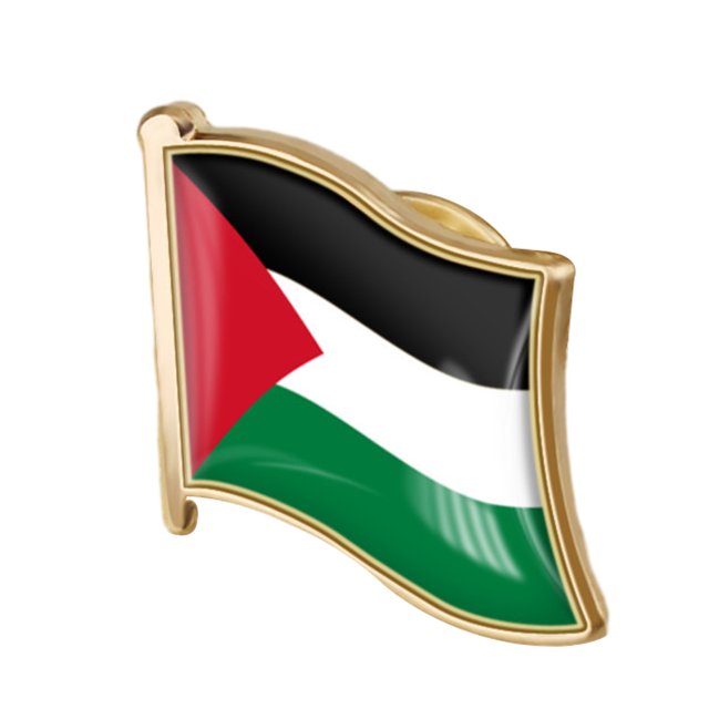 40uds. Insignias de la bandera nacional de Palestina, insignia esmaltada de cristal, traje de recuerdo (19x18mm)