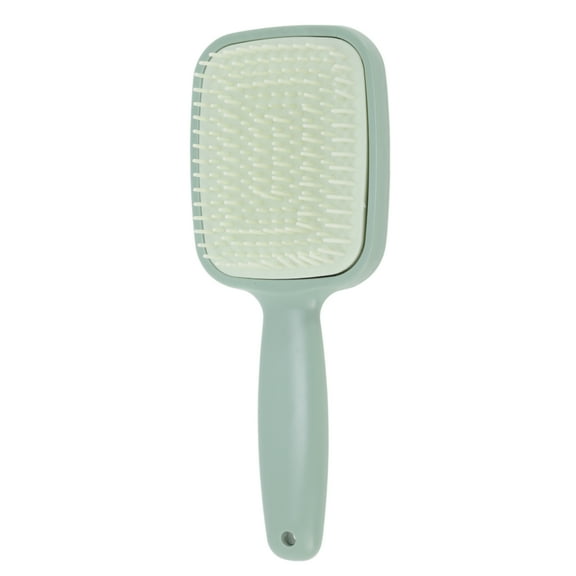 Unique Bargains 1 Pc Hair Brush Double-sided Handle Scalp Scrubber Green
