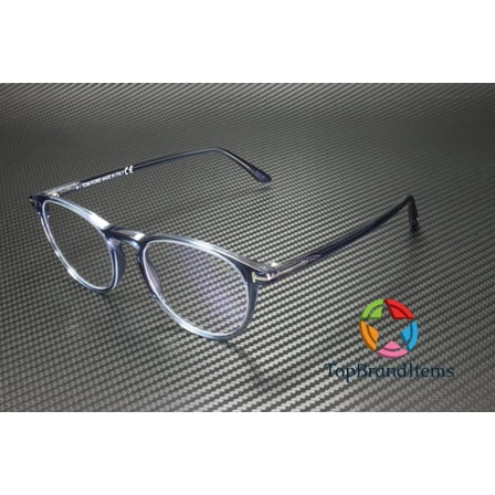 Eyeglasses Tom Ford FT 5803 -B 090 Shiny Tranparent Blue, "t" Logo/ Blue Block L