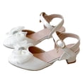 thumbnail image 4 of Zanarzt Toddler Girl Mary Jane Shoes Big Kids Girl Open Toe Dress Shoes Party Wedding Shoes White,US 9.5, 4 of 6