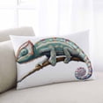 thumbnail image 2 of Chameleon Animal Motif Throw Pillow Cover 24 x 36 Inch Decorative Pillow Cover Watercolor Chameleon Artwork Lumbar Pillowcase Seasonal Rectangle Cushion Case for Couch Sofa Bed Living Room, 2 of 7