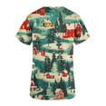 thumbnail image 4 of Holiday Savings! Titcea Christmas Scrub Tops for Women Stretchy V Neck Short Sleeve Cute Xmas Printed Nurse Holiday Working Uniforms, 4 of 4
