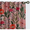 thumbnail image 2 of Vargottam Extra Long Cotton Curtains - 108" Length Drapes for High Ceilings or French Doors - 52"x108", Light Filtering Rod Pocket/Back Tab Drapes, Set of 2 Panels - Floral Design (Pink), 2 of 8