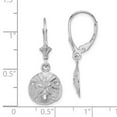 thumbnail image 3 of Auriga Fine Jewelry 14K White Gold Sand Dollar Dangle Earrings for Women (L- 29.25mm, W-11.6mm), 3 of 4