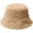 Khaki, variant on CoCopeaunts Bucket Hats for Women Black Lattice Autumn Winter Pearl Belt Bucket Cap Fluffy Soft Warm Casual Fisherman Hat