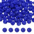 thumbnail image 1 of 100 piezas de cuentas de rhinestone de 8 mm para hacer joyas, cuentas de arcilla de diamante brillante para collar, pulsera de Navidad, azul oscuro, 1 of 7