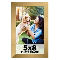 5x8 Frame Gold Bronze Modern Solid Wood Picture Frame | 0.75 Inch Moulding Width | Includes UV