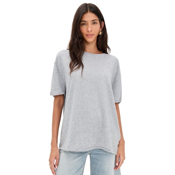 Remera Free People Nina Gris Jaspeado Talle S Transpirable