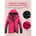 thumbnail image 5 of Wantdo Women's Winter Snowboard Coat Waterproof Rain Coat Warm Parka Rose Red L, 5 of 8