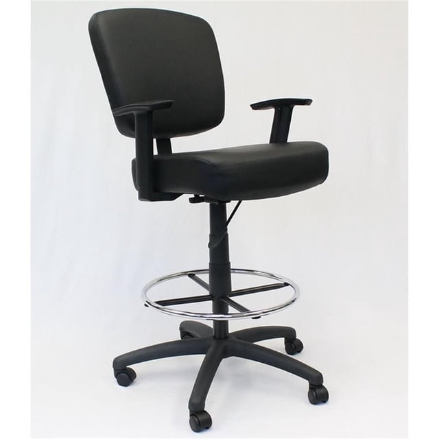 Scranton & Co Tabouret de Dessin Pivotant Moderne en Similicuir Noir