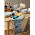 thumbnail image 3 of Ocean Coastal Table Runner Beach Sun Blue Sky Nature Scenery Tablerunners 13 x 90 Inch, Table Decorations Tabletop Scarf for Summer Gathering Holiday Farmhouse Kitchen Dining Decor, 3 of 6