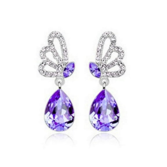 KATGI Fashion 18K Gold Plated Austrian Crystal Sparkling Butterfly Pendant Necklace