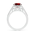thumbnail image 2 of ANGARA Lab Grown 3.3 Ct Aeon Vintage Inspired Ruby Engagement Ring with Milgrain for Women in 14K White Gold (Size-10x8mm) | July Birthstone, Anniversary, Jewelry Gift for Women | Lab-Grown Ruby Ring, 2 of 7