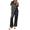 Black, variant on Ekouaer Women's Silk Pajamas Set Short Sleeve Satin Pjs 2 Piece Soft Loungewear with Pants Button Down Sleepwear