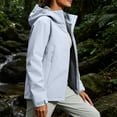 thumbnail image 5 of Zeijnsda Outdoor Jackets for Women Solid Color Hooded Outerwear Fashion Versatile Hiking Coat with Zipper Pockets for Autumn Winter Outdoor Activities, 5 of 9