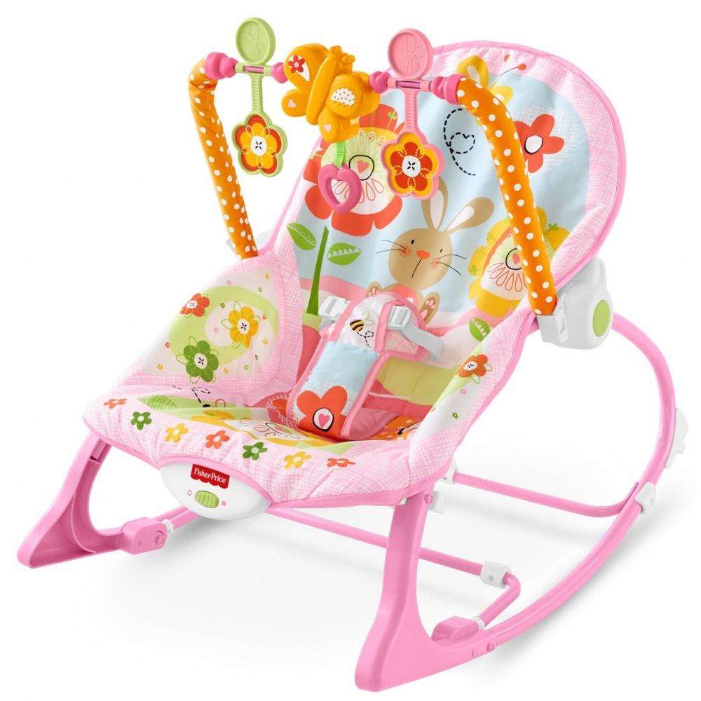 Fisher-Price Infant-To-Toddler Rocker, Pink Bunny with Removable Bar - image 5 of 12