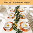 thumbnail image 5 of Burnt Orange Geometric Round 13 Inch Placemats Set of 6, Watercolor Ombre Modern Abstract Art HeatResistant Non Slip Place Mats for Dining Table, Wipeable Braided Kitchen Table Mats for Housewarming, 5 of 9