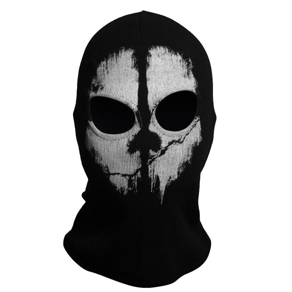 2 Ghost Biker Skull Hood Face Mask Motorcycle Ski Balaclava CS Sport Helmet 