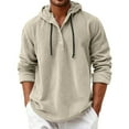 thumbnail image 2 of Men'S Hoodies Solid Fashion Casual Loose Fit Hooded Sweatshirts Comfortable Soft Long Sleeve Pullover Tops Spring Fall Outfits Clothes Beige L, 2 of 4