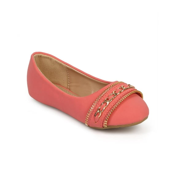 New Girl Link Larisa-17K Nubuck Round Toe Chain Zipper Ballet Flat 9 - 4