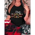 thumbnail image 1 of Creative Christmas-Themed Graphic Print Women'S Trendy Round Neck Short Sleeve, Simple Casual Sports T-Shirt, Comfortable Summer Top for Holidays., 1 of 6
