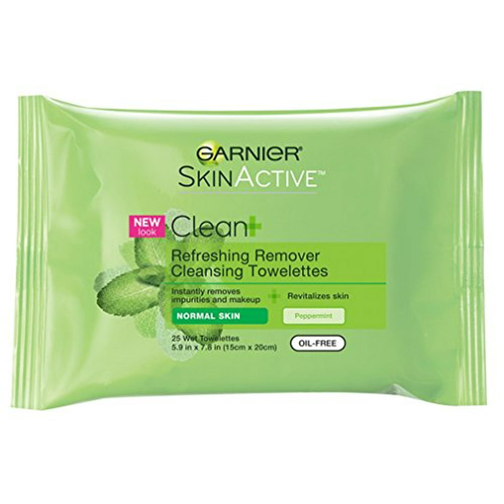 Garnier SkinActive Clean+ Refreshing Makeup Remover Wipes, 25 Count