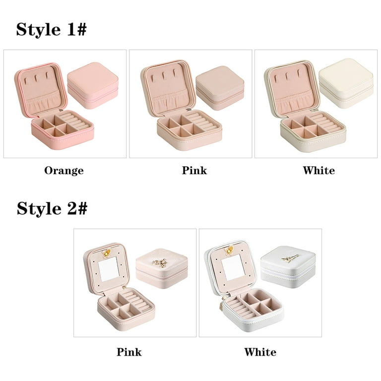 Jewellery Box,Europe and The United States Simple Jewelry Box Travel  Portable Jewelry Storage Bag Bracelet Earrings Storage Box-White