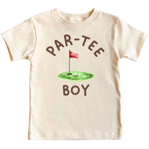 Golf Theme Birthday Boy Shirt for Kids and Toddlers Par Tee Boy Party Tee for Boys Natural Shirt Youth Large