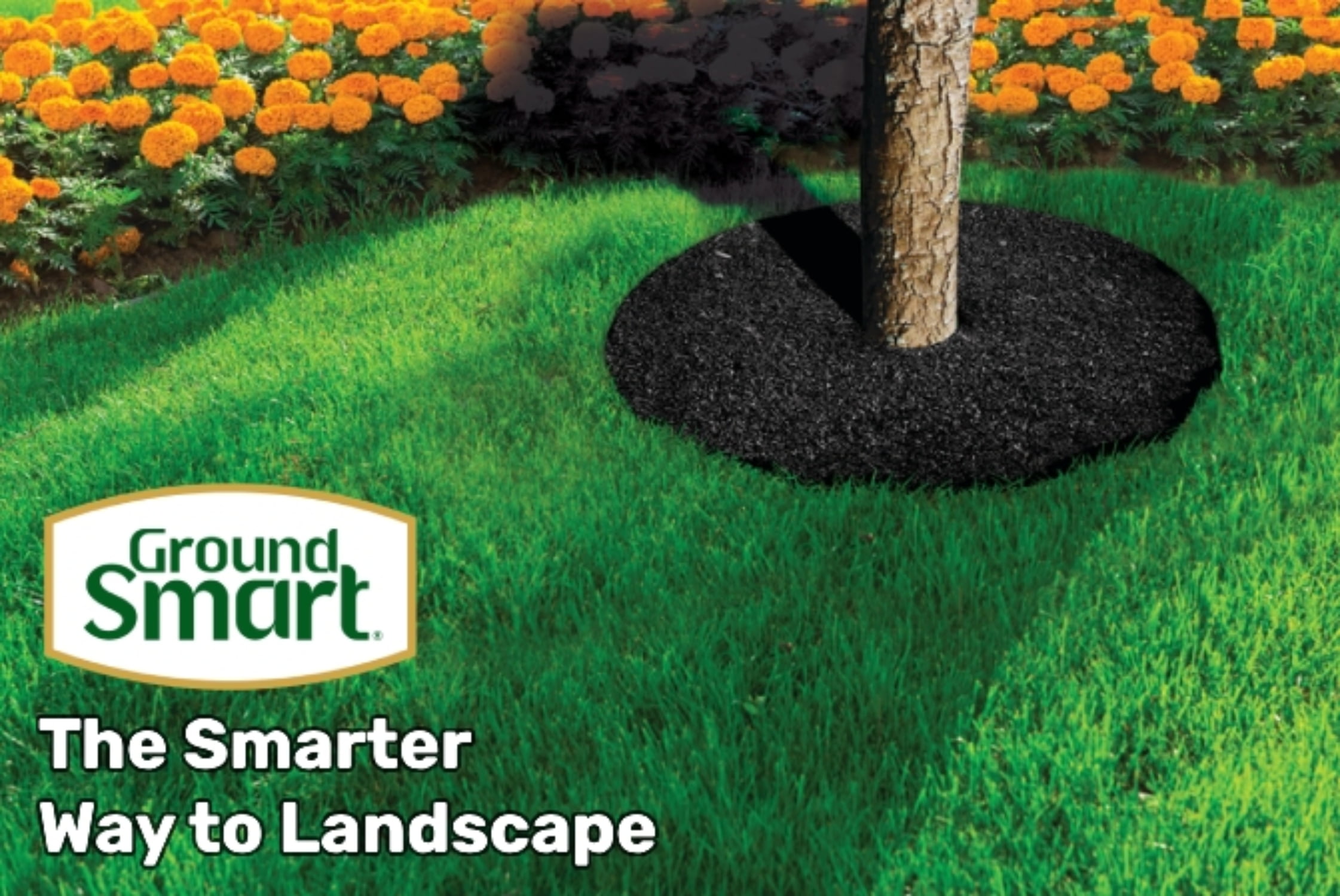 GroundSmart 24" Black Rubber Mulch Tree Ring, 3 Pack